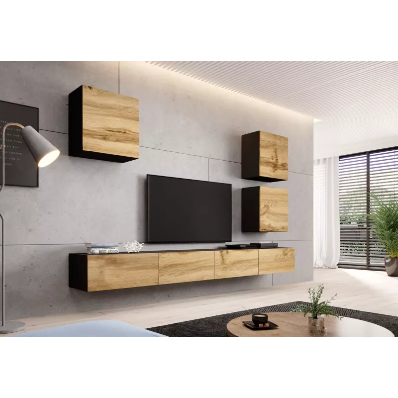 Seinakapp cama meble VIGO 50×50×30 cm must / Wotani tamm
