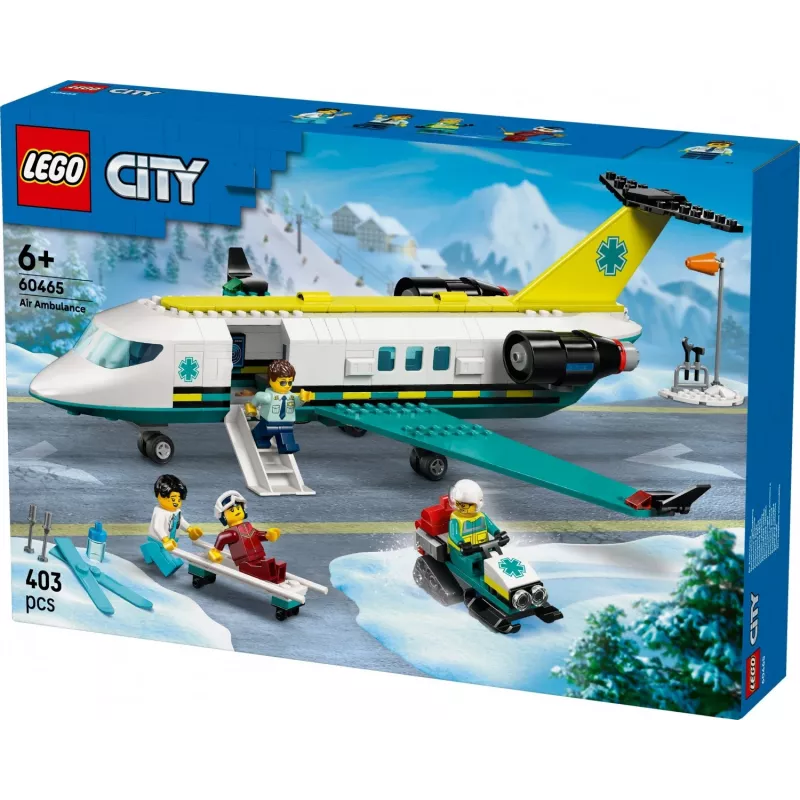 LEGO City päästelennuk 60465 – väike päästelennuki ehituskomplekt, 403 detaili, 4 minifiguuri, vanusele 6+