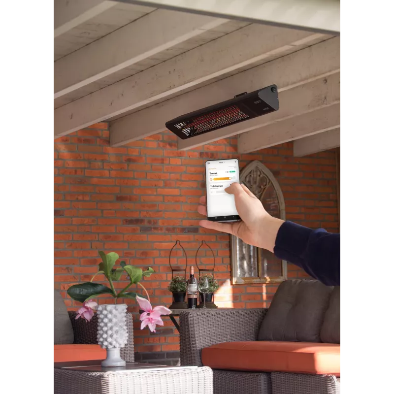 Infrapuna küttekeha SUNRED PRO25W-SMART, seinale paigaldatav kolmnurkne tume, 2500 W, must, IP55