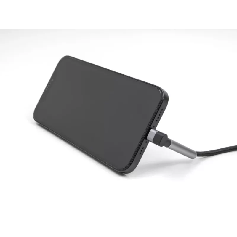 USB USB-C to Lightning laadimis- ja andmekaabel nurgelise pistikuga ja alusfunktsiooniga, DELOCK 1,5 m, 9 V 3 A (MFi)