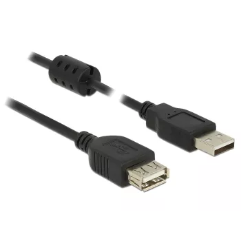 DELOCK pikenduskaabel USB 2.0 Type-A pistik > USB 2.0 Type-A pesa 0,5 m must
