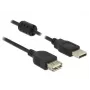 DELOCK pikenduskaabel USB 2.0 Type-A pistik > USB 2.0 Type-A pesa 0,5 m must