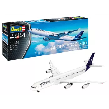 Plastikmudeli komplekt REVELL Airbus A340-300 Lufthansa uus värvilahendus 1:144 mõõtkavas