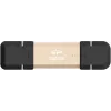 USB-mälupulk Silicon Power DS72 250 GB, USB 3.2 Gen 2 Type-A / USB-C, alumiinium/kummist kork, kuldne