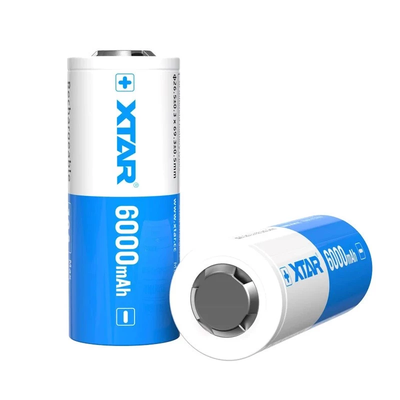 Aku 26650 3,6V Li-ioon 6000 mAh Aku 26650 3 on Xtari laetav standardne li-ioon aku. Ehtne Xtari toode — MPN: 26650-6000 · EAN: