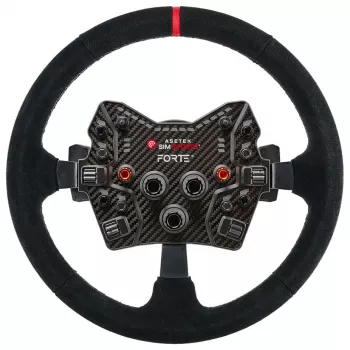 Asetek SimSports Lenkradkranz, dished, 340 mm - must, seemisnahk