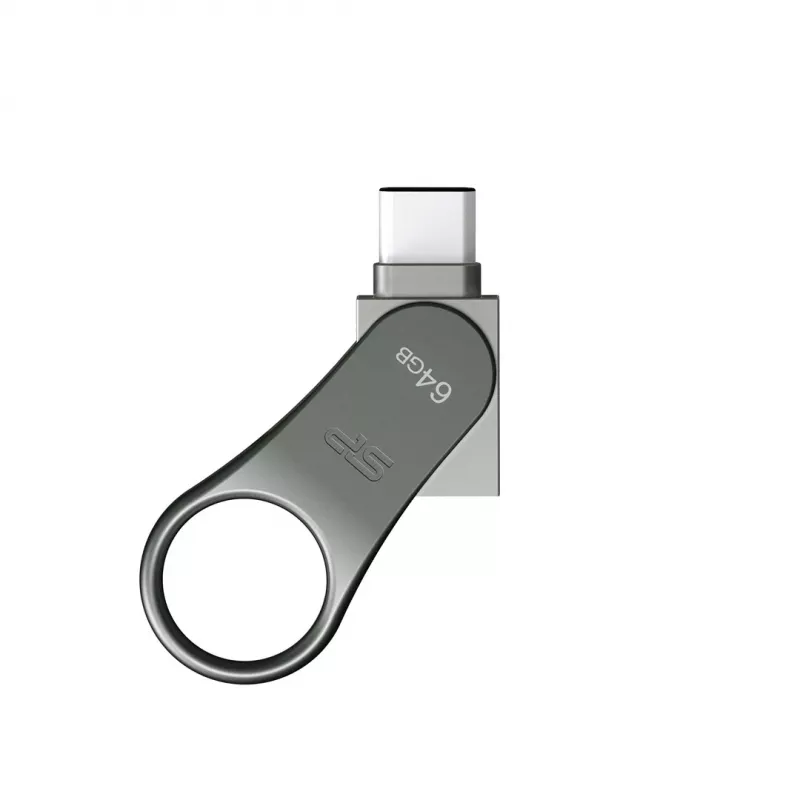 Silicon Power Mobile C80 USB-mälupulk 64 GB USB Type-A / USB Type-C 3.0 (3.1 Gen 1) titaanium