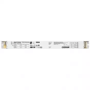 Liiteseadis/LED-draiver Osram QTP5 2X14…35, eluiga 100000 h, sisend 198–264 V, 50/60 Hz, 24 A, -20–50 °C, 30×360×21 mm
