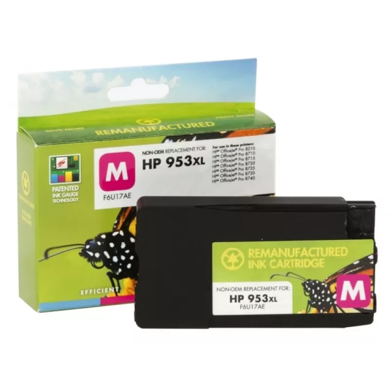 Ühilduv Static Control HP 953XL (F6U17AE) tindikassett, magenta (uus kiip)