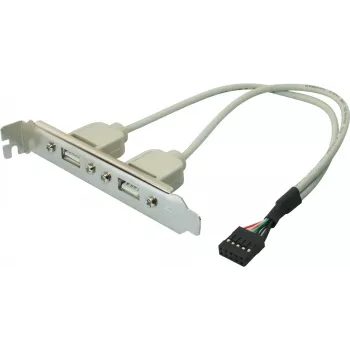 USB 2.0 sisemine kronstein ShiverPeaks 75620, 2 × Type-A porti ja 10-pin emaplaadi pistik