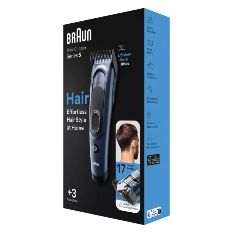 Braun HC5350 juukselõikur, 17 pikkust, juhtmevaba