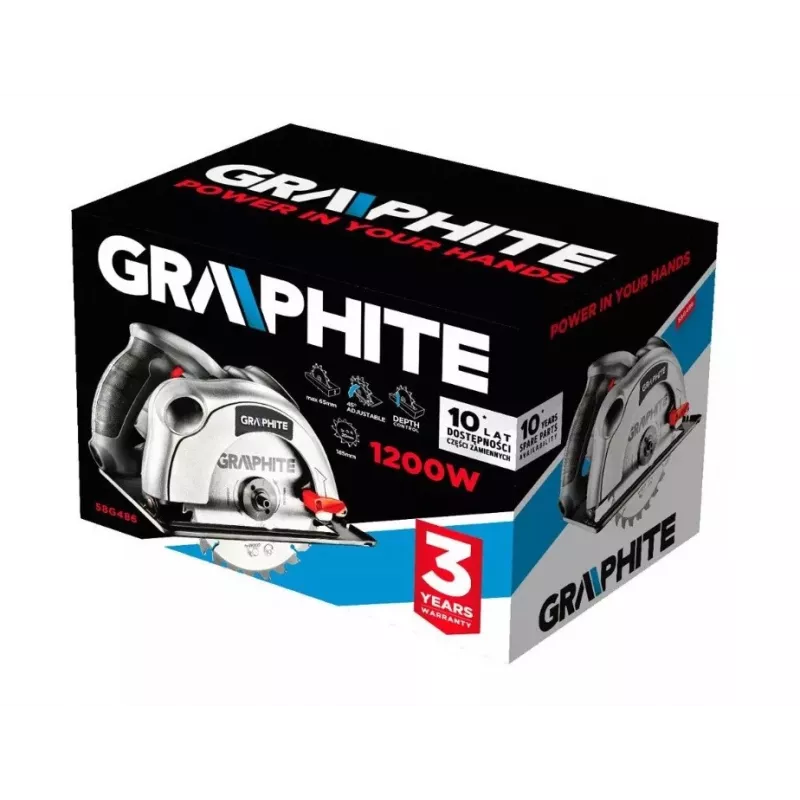 Ketassaag 1200W Graphite ketassaeleht 185 mm