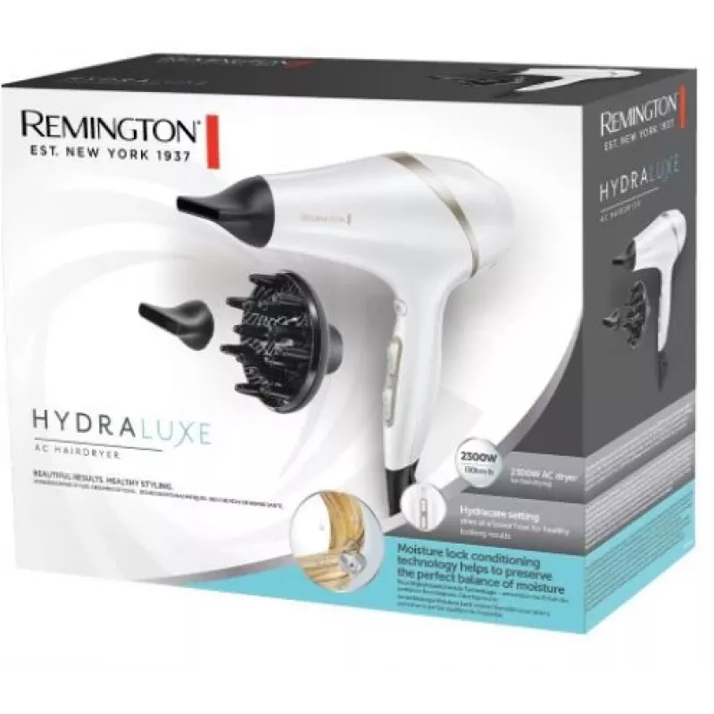 Föön Remington AC8901 HYDRAlux 2300 W 3 temperatuuriseadet ioonfunktsioon difuusorotsik valge