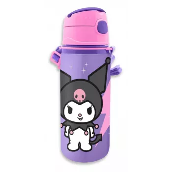 Kids Euroswan alumiiniumpudel rihmaga 600 ml Kuromi — isoleeritud joogipudel lastele