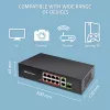 Etherneti kommutaator QOLTEC 52297 PoE RJ45 koos PoE üleslingi ja SFP-pordiga