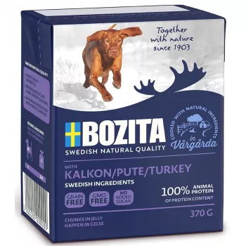 Märg koeratoit BOZITA želees tükid kalkun, 370 g, täiskasvanud koertele, valk 7%, rasv 5,5%