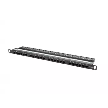 Lanberg PPU5-0024-B - RJ-45 - Cat5,Cat5e - Must - Metall - Rackipaigaldus - 0,5U (PPU5-0024-B)