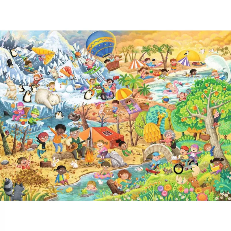 Pusle Ravensburger Four Seasons of Fun — 100 tk, 2 mm paksus