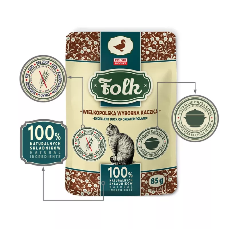 FOLK Excelent Suur-Poola part - märg kassitoit - 85g