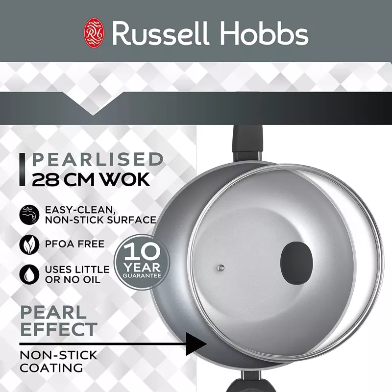 Wok Russell Hobbs RH01709EU 28 cm Pearlised, non-stick cooking pan
