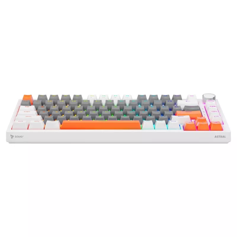 Savio ASTRAL WHITE JADE 3 VÄRVI klaviatuur Gaming USB QWERTY US International
