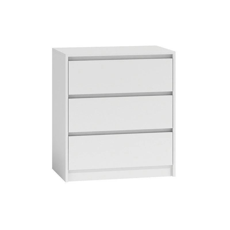 Kummut top e shop K3 BIEL, 3 sahtlit, valge, puitlaastplaat, 700×430×780 mm