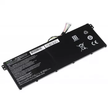 Aku roheline Cell AC52 Acer Aspire E11 ES1-111M ES1-131 E15 ES1-512 Chromebook CB3-111 CB5-311, 11,4V 2200mAh Li-Ion, 3 elementi, must