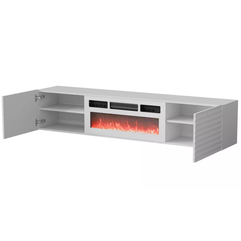Cama RTV-kapp TULA 183x35x37 valge matt + valge mantelpiece