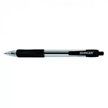 STANGER kuulkirjutuspliiatsid 1.0 Softgrip sissetõmmatav, must, 1 tk. 18000300039