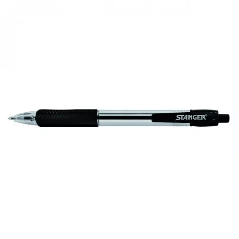 STANGER kuulkirjutuspliiatsid 1.0 Softgrip sissetõmmatav, must, 1 tk. 18000300039