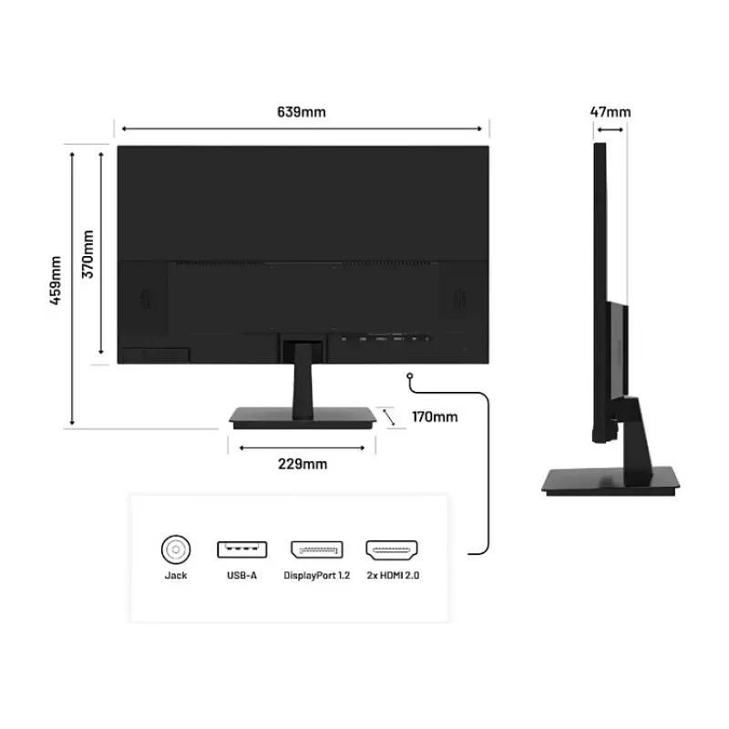JAPANNEXT 4K UHD monitor 71,1 cm (28 inch) 3840x2160 pikslit, IPS-paneel, 5 ms, 60 Hz, AMD FreeSync, HDMI, DisplayPort (JN-I280UHD60F-P)
