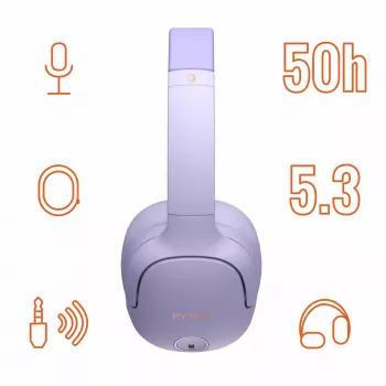 Kõrvaklapid MANTA HDP1001PU Rytmo Elegance lilla kõrvapealsed juhtmega, mudel HDP1001PU