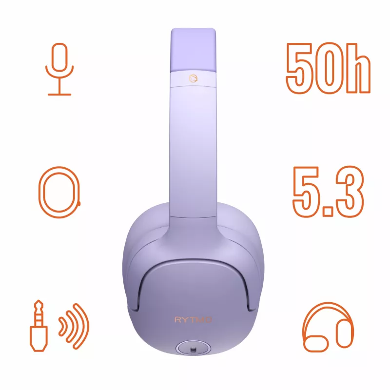 Kõrvaklapid MANTA HDP1001PU Rytmo Elegance lilla kõrvapealsed juhtmega, mudel HDP1001PU