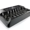 Akulaadija everActive UC-800 AC 12V 3A — LiFePO4/LiPo/NiMH, toetab AA/AAA/9V, kuni 10 akut, 12 V sisend, sisseehitatud ekraan, must