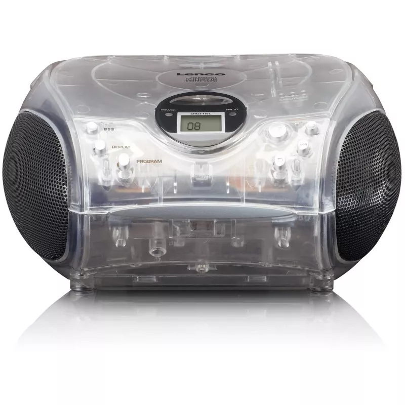 Kaasaskantav raadio ja CD-mängija Lenco SCD-24TR — FM, 4W väljund, LCD, teleskoopantenn, vahelduvvool/alalisvool, 6×C patareid