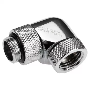 Alphacool Eiszapfen Connector Series - Gewinkelter kinnitusadapter vedelikjahutussüsteemile - Hõbe-Nikkel