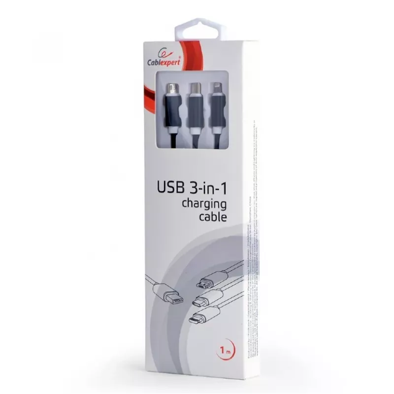 USB 2.0 kaabel Gembird CC-USB2-AM31-1M — USB A pistik, 1 m, must