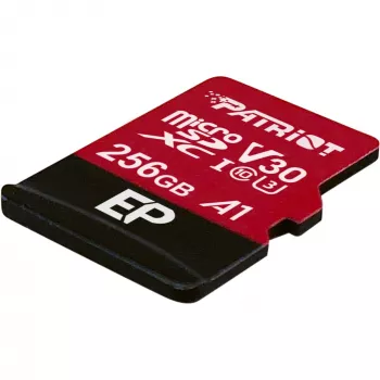 MicroSDXC mälukaart PATRIOT PEF256GEP31MCX 256GB Class 10 U3 V30 lugemine 100 MB/s kirjutamine 80 MB/s SD-adapteriga
