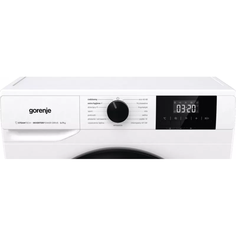 Eraldiseisev pesumasin Gorenje W3NGPI72SBS, 7 kg, 1200 p/min, inverter-mootor, aur, 15 programmi, valge
