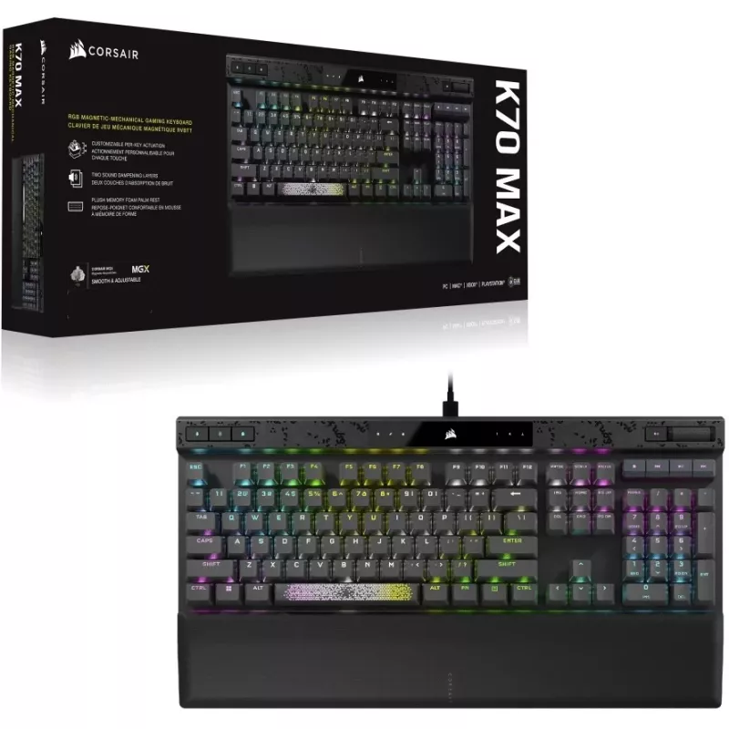 Corsair K70 MAX klaviatuur Mängimine USB Saksa Must