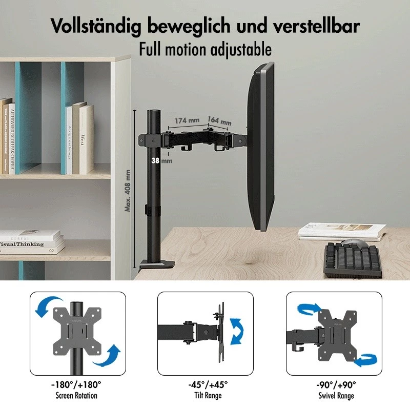Monitorikinnitus 17-32 10 kg max, teras