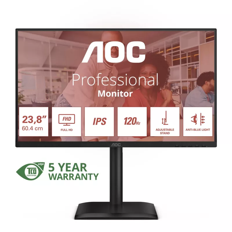 AOC 24E4U arvutimonitor 60,5 cm (23,8 tolli) 1920 x 1080 pikslit Full HD LED must