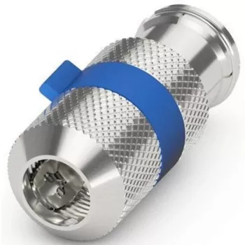 Lihtpaigaldusega IEC/koaksiaalsokkel (hõbe/sinine, 6,5–8,0 mm)