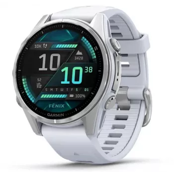 Garmin Fenix 8 3,3 cm (1,3) AMOLED 43 mm Digitaalne 416 x 416 pikslit Puuteekraan Hõbe Wi-Fi GPS (satelliit)
