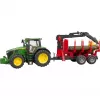 BRUDER John Deere 7R 350 metsahaagise ja 4 pakuga