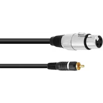 Audio adapterkaabel Omnitronic 30224028 — 1x RCA-pistik 1x 3-kontaktilise XLR-pesale, 2,00 m, must