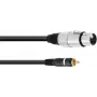 Audio adapterkaabel Omnitronic 30224028 — 1x RCA-pistik 1x 3-kontaktilise XLR-pesale, 2,00 m, must
