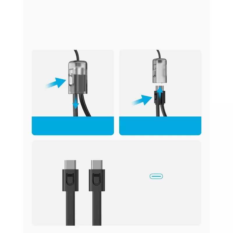 PowerBank USB-C kaabliga 20000 mAh 30W Must