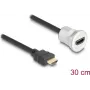 HDMI-kaabel DeLOCK 88180 0,3 m HDMI Type A-pistik kuni emane, must hõbedane