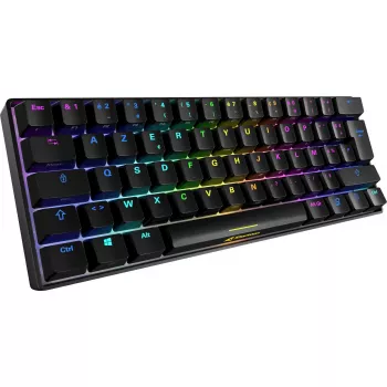 Sharkoon SGK50 S4 klaviatuur mängimiseks USB AZERTY prantsuse must 60% RGB LED